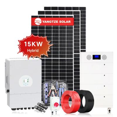 China 15KW 3 Phase Hybrid Solar System Kit Inverter 700W Monocrystalline Solar Panel for sale