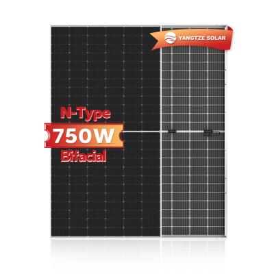 중국 앤형 상업적 두 면이 있는 태양 전지판 HJT 750w 판매용