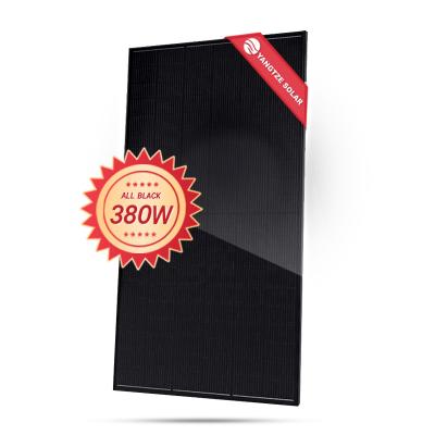 China 380W Full Black Mon-Facial Solar Panel  Half Cell  Price 380 Watt Pv Module for sale
