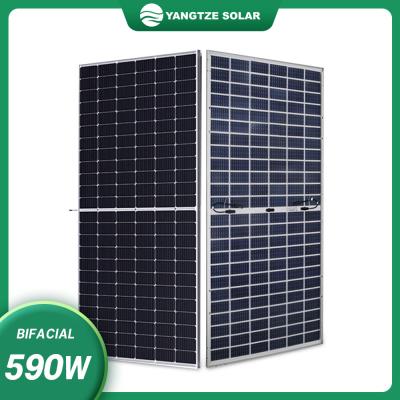 China 590W 144Cells 182mm Bifacial Solar Panel Module Grade A With CE TUV Certificate for sale
