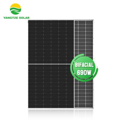 China Monoperc bifacial solar panel MBB 690W met het Geanodiseerde Kader van de Aluminiumlegering Te koop
