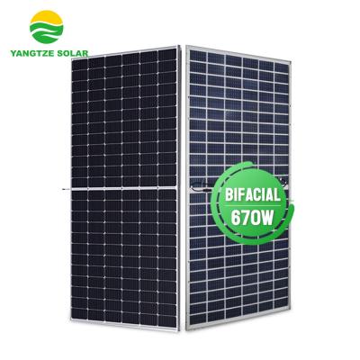 Китай панель 132Cells 10BB 210mm PERC 670W Bifacial солнечная PV продается