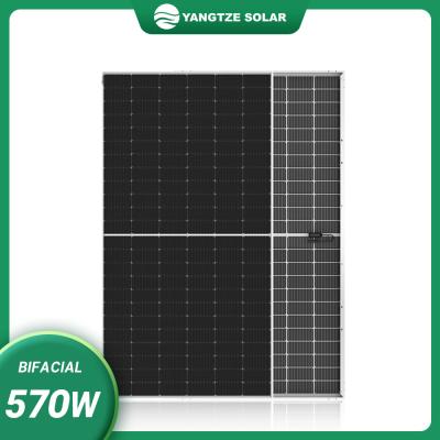 China 182mm 570W Perc Bifacial Solar Panel Technology Glas Met twee kanten Te koop
