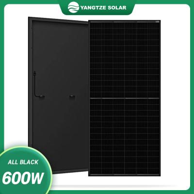 China Rv Solar Panels 12V 600Watt Full Balack China mono-Facial Solar Panel Price for sale