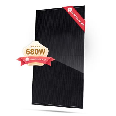 China Tiger Neo Photovoltaic 680W Solar Panel Monofacial Full Black for sale