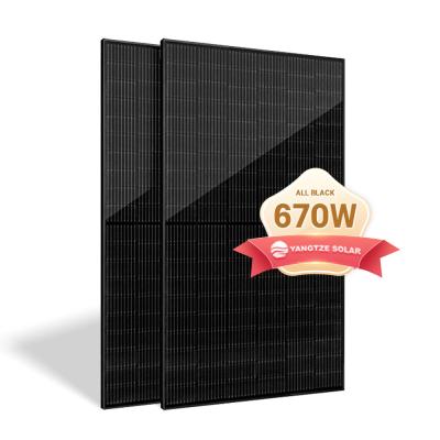 China Anodized Aluminum Alloy Crystalline Mono Facial Solar Panel PERC Half Cell 670W Custom for sale