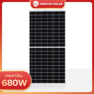 Κίνα 680w 132Cells 210mm μονο-του προσώπου μισό κύτταρο ηλιακού πλαισίου 25 εξουσιοδότησης έτη υπηρεσιών cOem για κατοικημένο προς πώληση