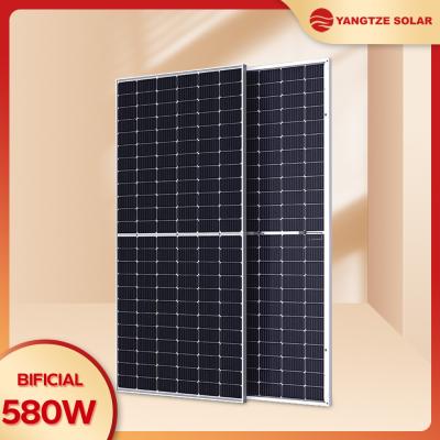 China Half Cell 10BB Bifacial Solar Panel System Renewable Energy 580W for sale