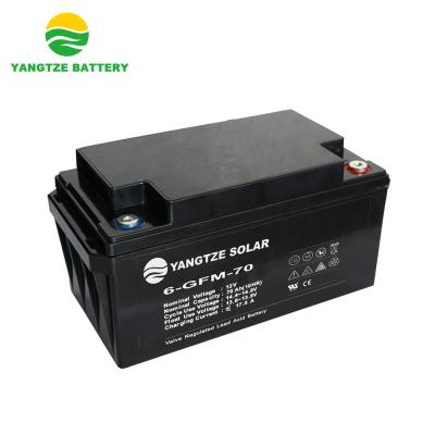 中国 M8 / M10 Terminal 12V 70Ah AGM Battery Discharge Cut-Off Voltage ≤3%/Month Self-Discharge 販売のため
