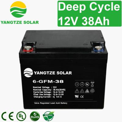 China 1500 Times Cycle Life Self-Discharge≤3%/Month Advanced 12V 38Ah Gel Battery for sale