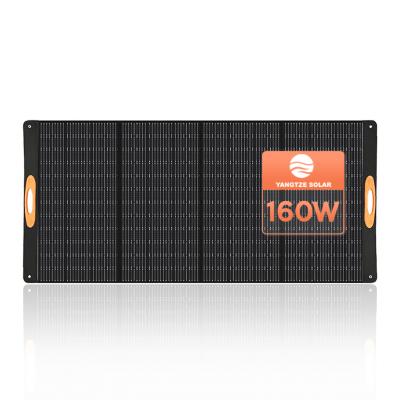China 160W Panel solar plegable mono Sistema de almacenamiento solar exterior portátil en venta