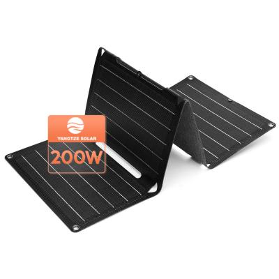 China Sistema de almacenamiento solar exterior portátil con panel solar plegable mono de 200W en venta