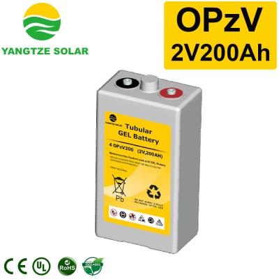 China 20+ años de vida útil 2V 200Ah Batería OPZV Tubular Para Sistema de Energía Solar eólica en venta