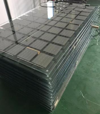 China 200W bi-v-spoorstelsel dak geïntegreerd rolluchtscherm zonnepaneel carport platte tegels glazen module Te koop