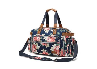 China Portable Striped Weekender Duffel Bags Custom Large Capacity Package Unisex Bag Te koop