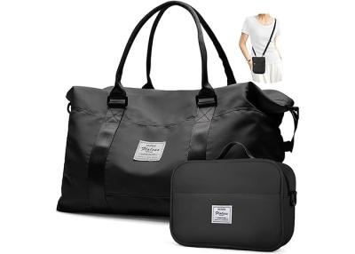 China Hot Sale Waterproof Travel Bag Large Capacity Black Gym Shoulder Bag Ladies Weekend Travel Bag for sale