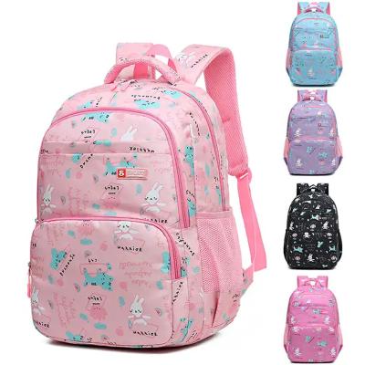 China Nylon Casual Full Printed Waterproof Pink Unisex StudentsBag Backpack School Bag for sale