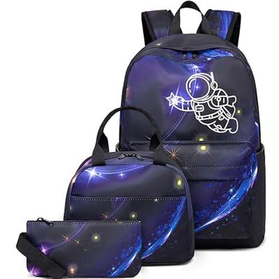 China Boys Teens Bookbag Travel Lunch Bag Pencil Case Schoolbag Fluorescent Trendy Bag for sale