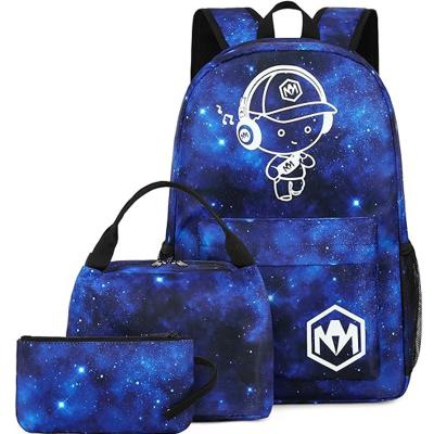 China Hotselling Light-up Bags Universe Printed Bag 3D Print Manufacturer Backpack Sublimation Bag for sale