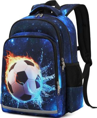 China Saco escolar de futebol de alta qualidade Saco elementar com caixa de lápis e mochila de almoço isolada à venda