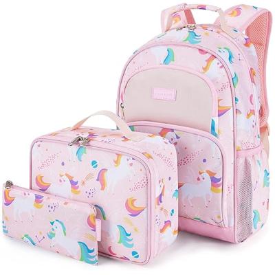 China 3 In 1 Lightweight Kids School Backpack Unicon Cartoon Sublimation Primary Book Bags for sale