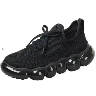 China Round Toe Stretch Athletic Shoes Transparent Sole Casual Shoes Lace-Up Sneakers Shoes for sale