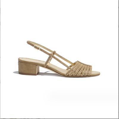 China zapatos casuales de mujer estilo nuevo diseño de color sólido de cuero genuino sandalias de tacón bajo en venta