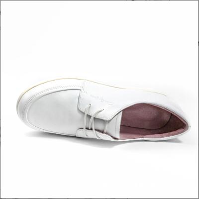 China Venda Quente Alta Qualidade Branco Lace-up Sapatos Femininos Casual Couro Genuino Logotipo Personalizado à venda