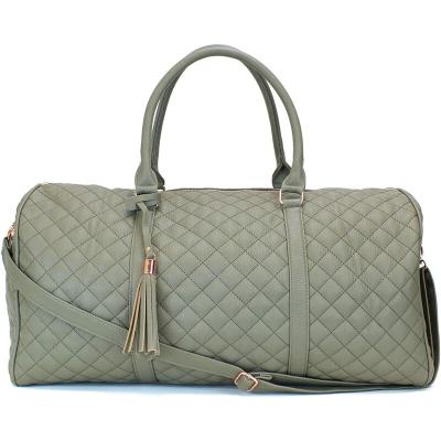 中国 High-quality Customized Hand-made Quilted Duffel Bag Leather Overnight Bag Weekender Travel Bag 販売のため