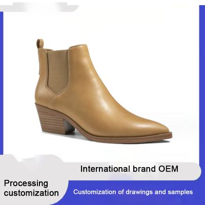 Cina High Quality Genuine Leather Best Selling Elastic Slip on Short Booties For Daily Life in vendita