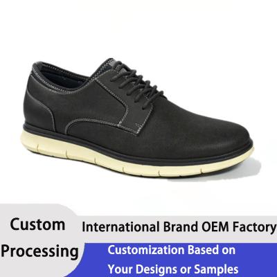 China Casual Mens Black Loafers Shock Absorbing Simple Leather Formal Shoes for sale