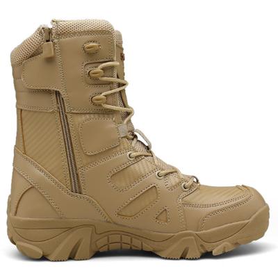 China Outdoor Hiking Desert Boots Black/Sand Long Boots Leather Motorcycle Camping Boots for sale