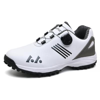 中国 White Black Trainers Mens Golf Shoes Synthetic Leather Upper Cotton Fabric Lining 販売のため