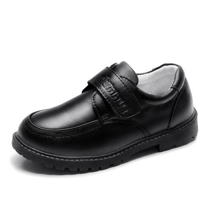 China TPR Outsole Pig Skin Kids Leather Shoes Buckle Strap Comfortable Dress Shoes Loafers for sale