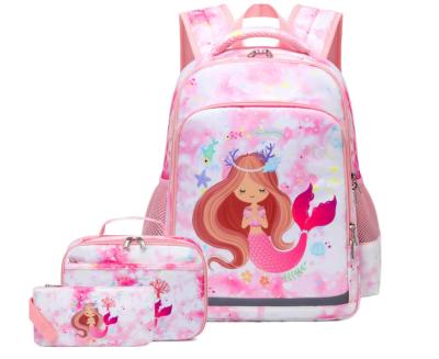 Cina Girls Backpack Mermaid Backpack Three Piece Set Lightweight Primary School Backpack For Teenagers in vendita