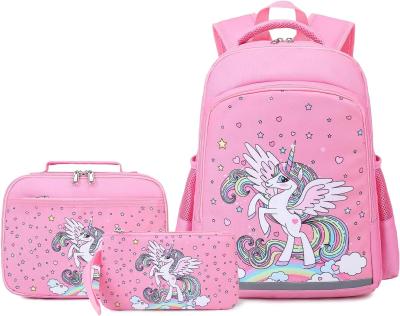 China Girls Backpack School Backpack Unicorn Backpack Three Piece Set Pre School Backpack en venta