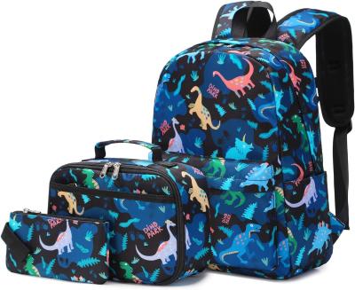 中国 Boy Backpack Dinosaur Boy Backpack Children Backpack Set With Lunch Box And Pencil Case 販売のため