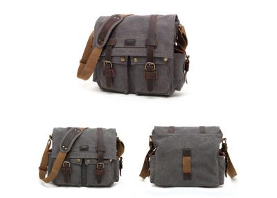 China Canvas Leather Trim Multifunctional Camera Bag for sale