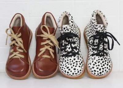 China 4-6 los años/7-12 años del estampado leopardo de botas de cuero de niños embroman los zapatos para las muchachas de los muchachos en venta