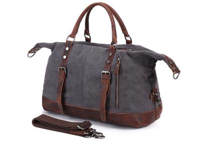 China Grain Leather Canvas Carry On Duffel Bags Smooth Zipper OEM ODM for sale