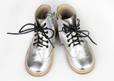 Chine Étanche EU 23-30 Enfants bottes en cuir Oxfords bottes à cheville fermeture à glissière Slip en cuir authentique à vendre