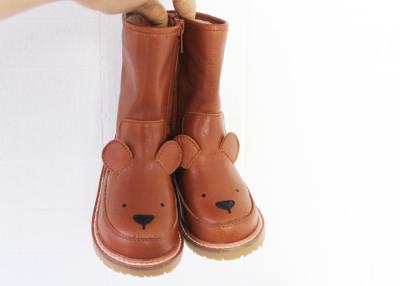 China Real Leather Kids Leather Boots Wear Resistant Rubber Outsole For 4 - 6years for sale