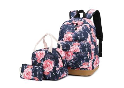 China Camping Flowers Bud Kids Canvas Backpack for sale