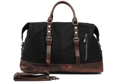 China Genuine Leather Oversized Canvas Travel Duffel Bag With Shoulder for sale