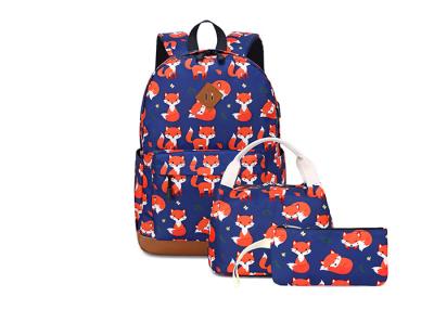 China Cute Fox Prints Front Pocket Children School Bag for sale