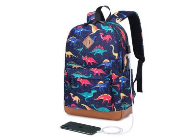 China Animal Prints Kids School Backpack Padded Handle Lightweight Dark Blue Color for sale