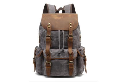 China Canvas Shoulder Leather H44 Cm Travel Duffel Backpack for sale