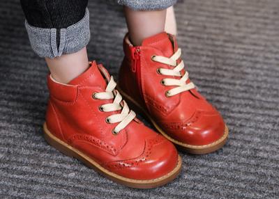 China Wear Resistant Rubber Outsole Girls Leather Boots Warm Winter Toddler Kids Boots for sale