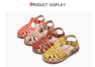 中国 ヴェルクロ バックルの革紐のゴム製Outsoleの流行の子供の靴 販売のため