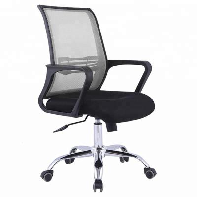 China 360 Swivel Ergonomic Computer Chair Mid Back Mesh Desk Chair Modern Executive Swivel Office Chair Black for sale